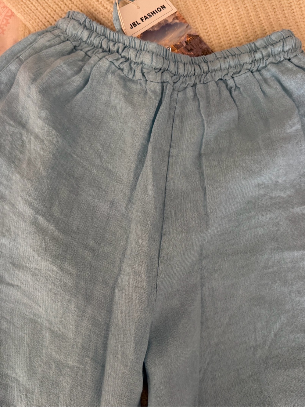 Flowy Drapey Italian Linen Wide-Leg Pants purchased in Mykonos! ๐POCKETS๐ NWT - Picture 3 of 6